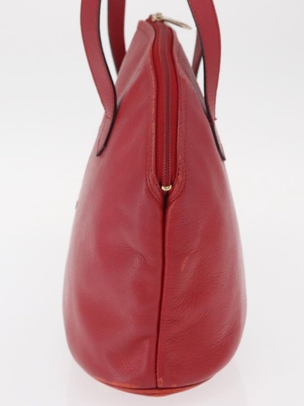 Authentic SAINT LAURENT Shoulder Bag Leather Red Gold - Picture 10 of 16